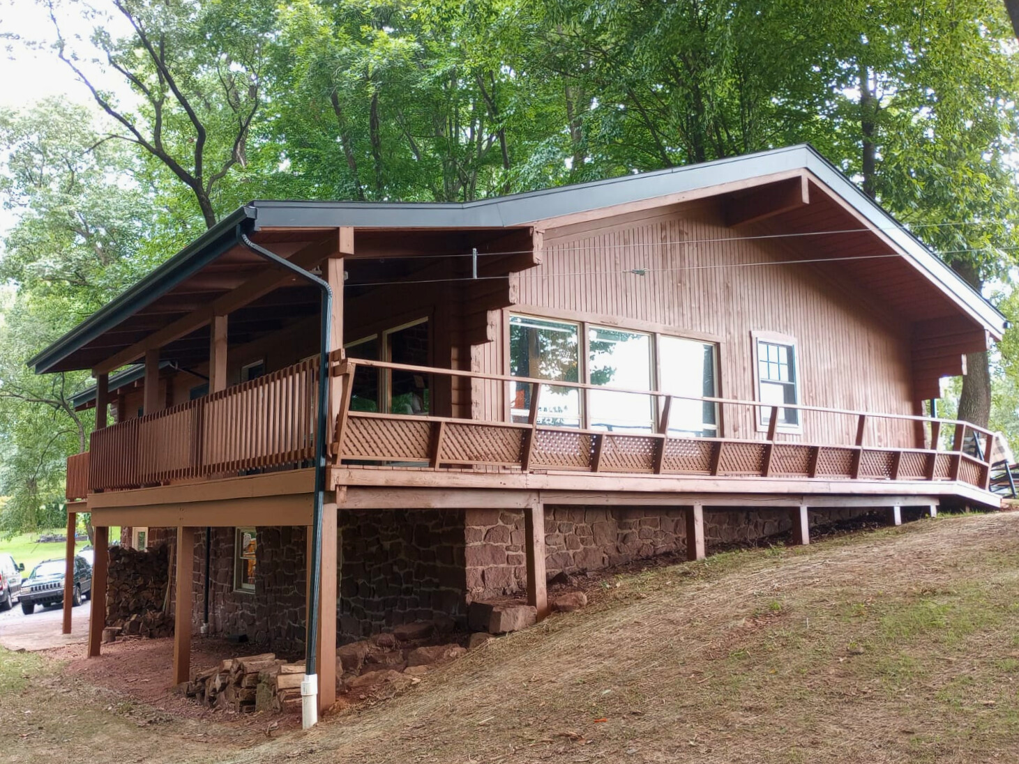 Log Home Stained in Denver, PA